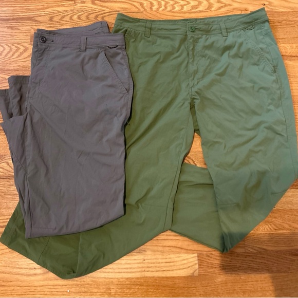 REI Men's Hiking Pants - 2 Pairs, Green and Gray, Size 40W X 32L. - Picture 1 of 7